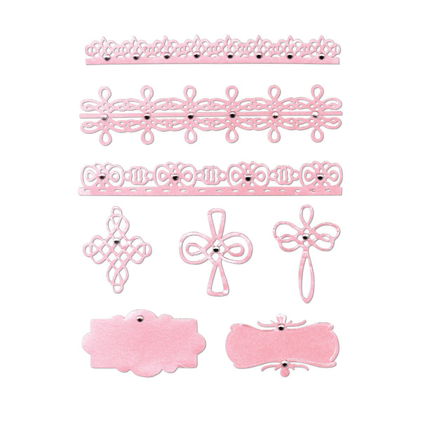 Sizzix Thinlits Die Set by Luisa Elena Guillen-K, 8PK, Cruzes y Bordes (Crosses & Borders) (Retired)