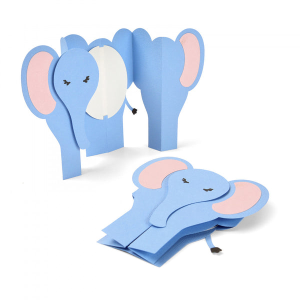 Sizzix, Thinlits Dies By Jen Long, Fold-A-Long Card, Elephant