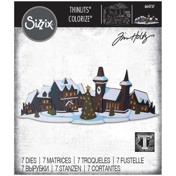 Sizzix Thinlits Dies By Tim Holtz 6/Pkg, Holiday Village Colorize