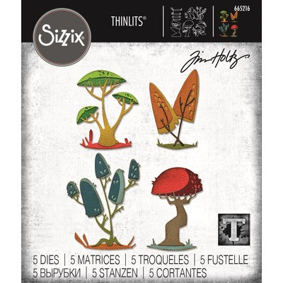 Sizzix Thinlits Dies By Tim Holtz 5/Pkg, Funky Toadstools