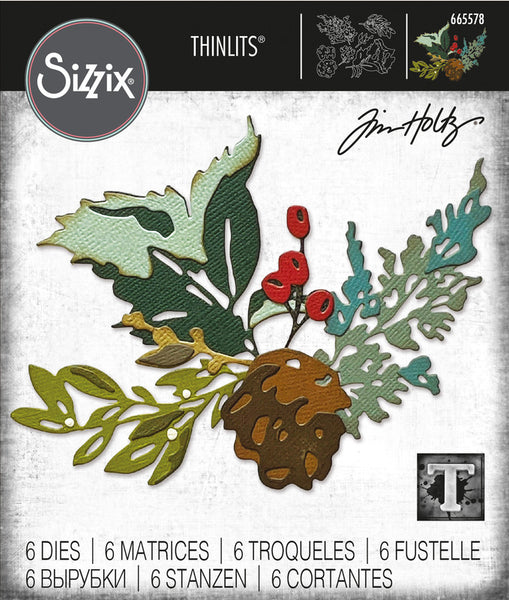 Sizzix Thinlits Dies By Tim Holtz 6/Pkg, Holiday Brushstroke #2