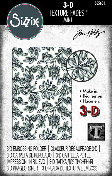 Sizzix 3D Texture Fades Embossing Folder By Tim Holtz, Mini Botanical