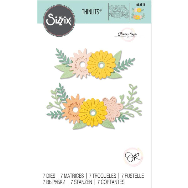 Sizzix Thinlits Dies By Olivia Rose 7/Pkg, Floral Contours