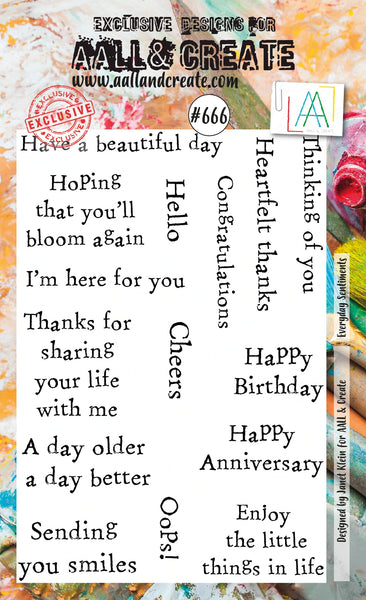 AALL & Create, A6 Clear Stamp by Janet Klein, Everyday Sentiments, #666