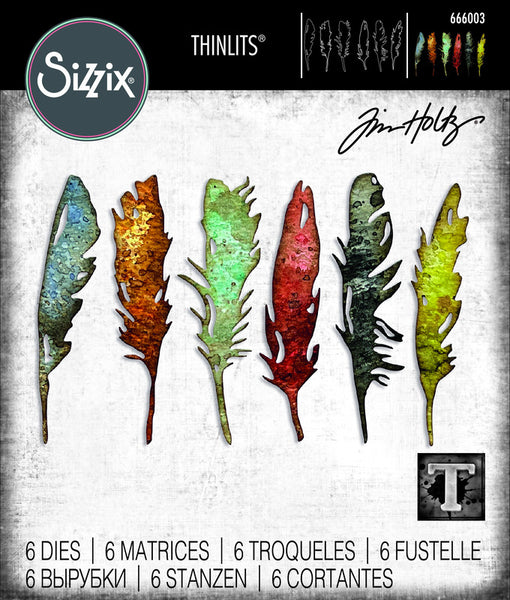 Sizzix Thinlits Dies By Tim Holtz 6/Pkg, Feathery