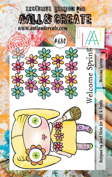 AALL & Create, A7 Clear Stamp by Janet Klein, Welcome Spring, #680
