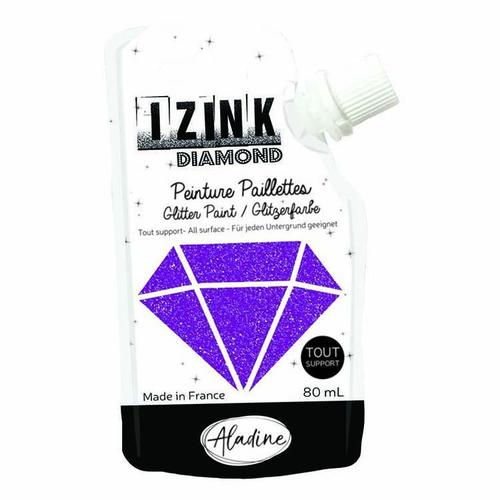 Aladine IZINK Diamond Glitter Paint 80ml, Violet
