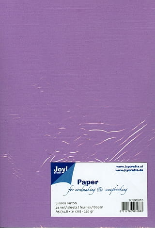 Joy! Crafts, Cardstock, A5 Size, Linnen/Smooth, Purple, 24/pkg