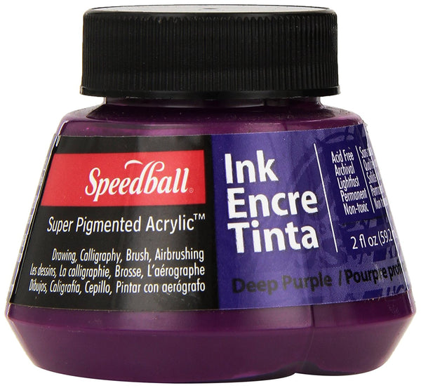 Speedball, Super Pigmented Acrylic Ink, Deep Purple - Scrapbooking Fairies