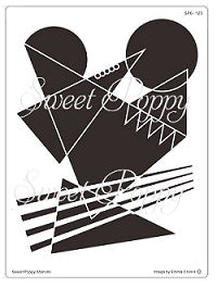 Sweet Poppy Stencil: Absolutely Abstract, Back Plate (SP6-123)