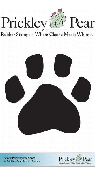 Prickley Pear, Paw Prints, Small - Red Rubber Stamp - Scrapbooking Fairies