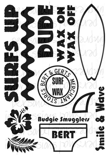 Bert & Gert's, Surfs Up, Rubber Stamps - Scrapbooking Fairies