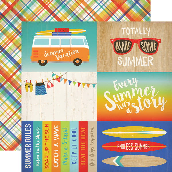 Carta Bella, Beach Day, 12"x12" Double-Sided Cardstock, 4"x6" Journaling Cards