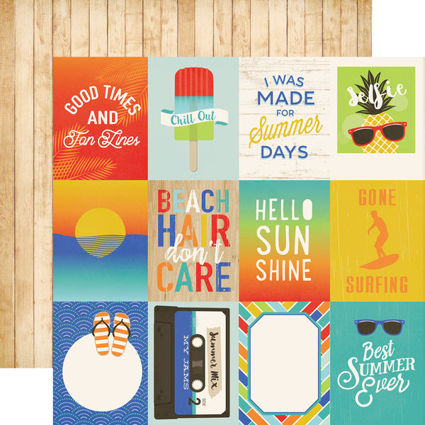 Carta Bella, Beach Day, 12"x12" Double-Sided Cardstock, 3"x4" Journaling Cards