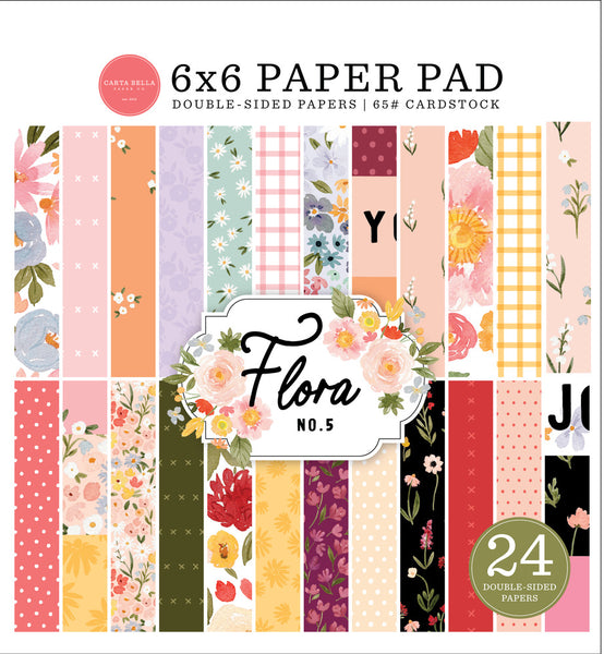 Carta Bella Double-Sided Paper Pad 6"X6" 24/Pkg, Flora No.5