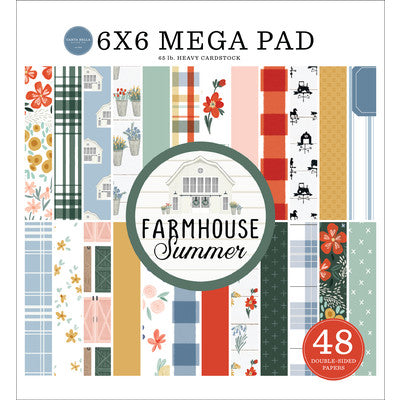Carta Bella Double-Sided Mega Paper Pad 6"X6" 48/Pkg, Farmhouse Summer
