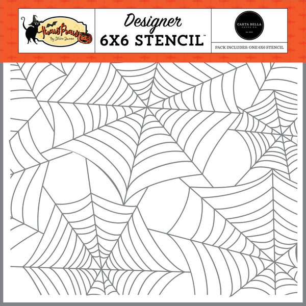 Carta Bella, Hocus Pocus Collection, Stencil 6"X6", Spinning Webs