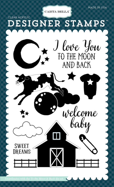Carta Bella, Rock-A-Bye Baby, To The Moon & Back, Clear Stamp