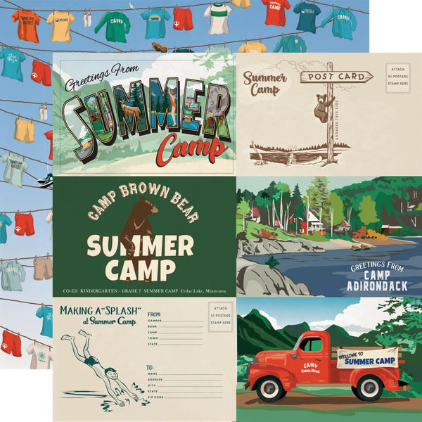 Carta Bella, Summer Camp Double-Sided Cardstock 12"X12", 6x4 Journaling Cards