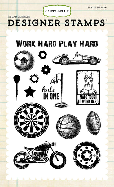 Echo Park, Play Hard,  4x6 Stamp - Scrapbooking Fairies
