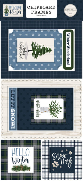 Carta Bella, Welcome Winter, Chipboard 6"X13", Frames