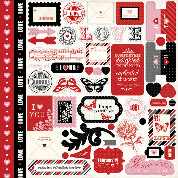 Echo Park, Words of Love Sticker Sheet - Scrapbooking Fairies