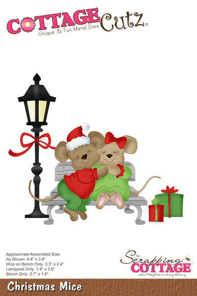 CottageCutz Dies, Christmas Mice 1.4" To 4.4"