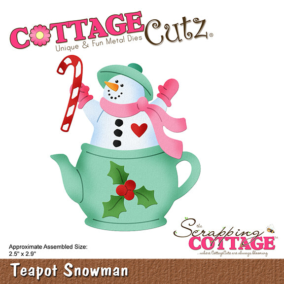 CottageCutz Dies, Teapot Snowman 2.5"X2.9"