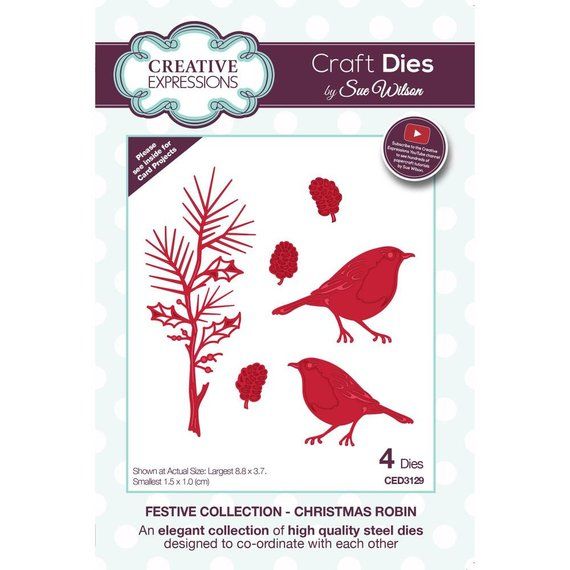 Creative Expressions, Craft Dies by Sue Wilson, Festive Collection, Christmas Robin