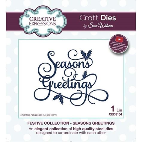 Creative Expressions, Craft Dies by Sue Wilson, Festive - Festive Collection, Seasons Greetings