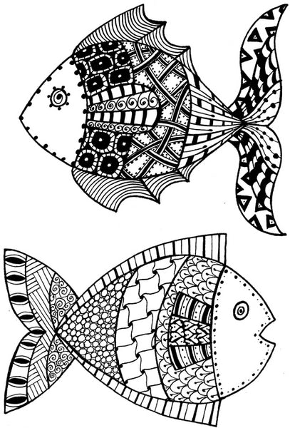 Lindsay Mason Designs, Zendoodles Fish Ready To Go Clear Stamp - Scrapbooking Fairies