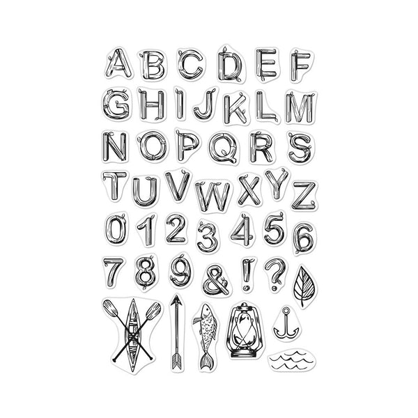 Hero Arts Clear Stamps 4"X6", Log Letters and Numbers