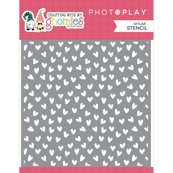 PhotoPlay Crafting With My Gnomies Stencil 6"X6", Hearts