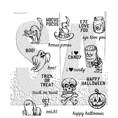 Tim Holtz Cling Stamps 7"X8.5", Scared Silly (CMS311)