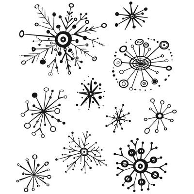 Tim Holtz Cling Stamps 7"X8.5", Retro Flakes (CMS417)