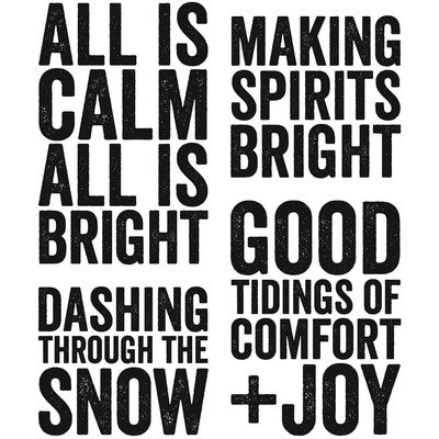 Tim Holtz Cling Stamps 7"X8.5", Bold Tidings #4 (CMS421)
