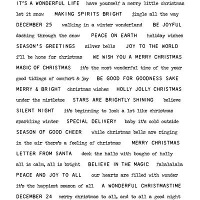 Stampers Anonymous, Tim Holtz Cling Stamps 7"X8.5", Tiny Text Christmas