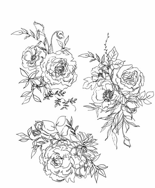 Stampers Anonymous, Tim Holtz Cling Stamps 7"X8.5", Floral Outlines