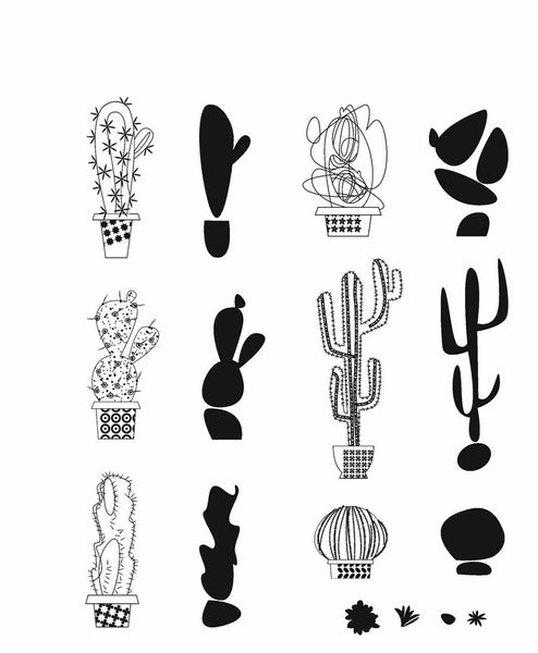 Stampers Anonymous, Tim Holtz Cling Stamps 7"X8.5", Mod Cactus