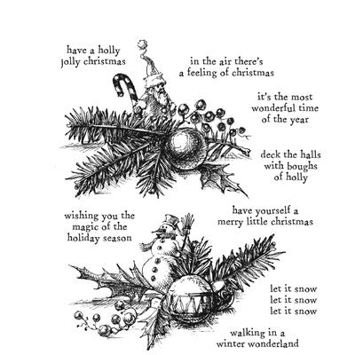Stampers Anonymous, Tim Holtz Cling Stamps 7"X8.5", Cozy Christmas (CMS444)
