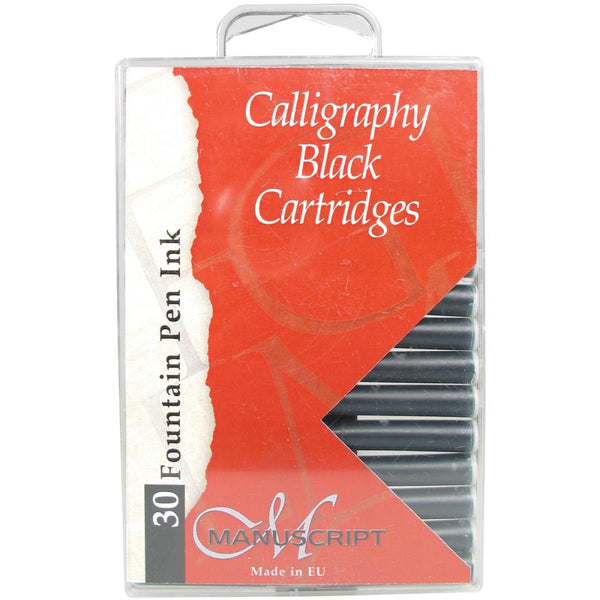 Manuscript, Calligraphy Cartridges for Fountain Pen, Ink Cartridges 30/Pkg, Black
