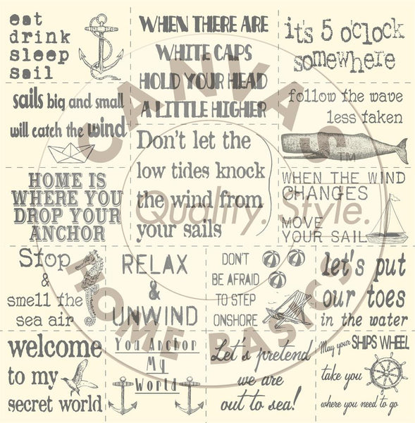 Canvas Corp, 12x12 Cardstock, Ship to Shore Signs on Ivory