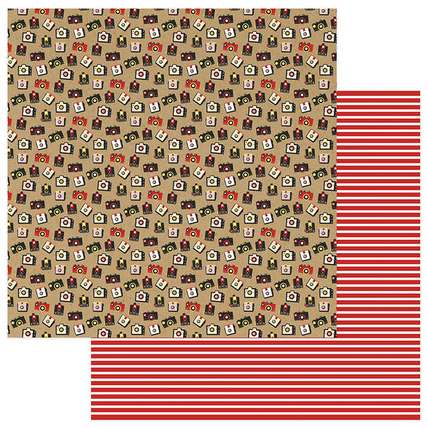 Photo Play, ColorPlay, A Day At The Park, Double-Sided Cardstock 12"x12", Bitty Cameras