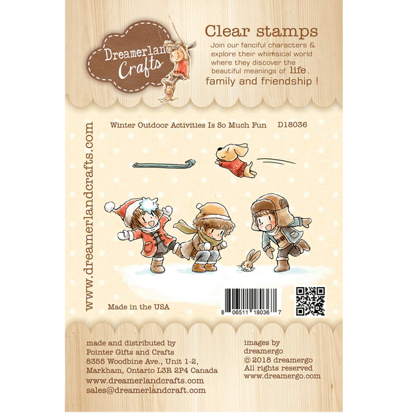 Dreamerland Crafts, Clear Stamp, Winter Outdoor Activities Is So Much Fun