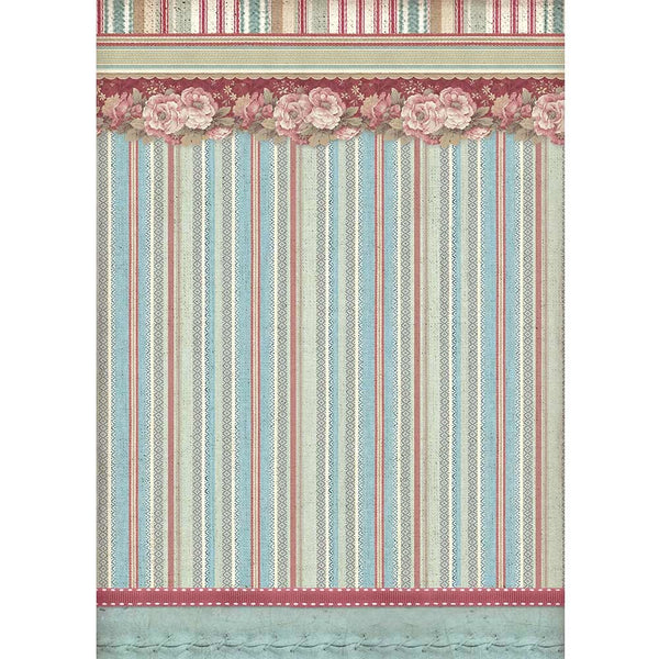 Stamperia Rice Paper Sheet A4, Striped Wallpaper