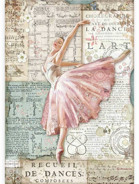 Stamperia Rice Paper Sheet A4, Dancer, Passion