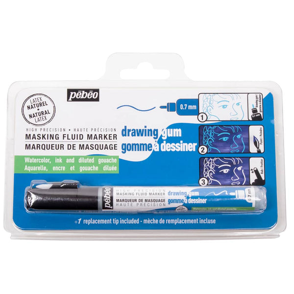 Pébéo, High Precision Masking Fluid Marker, Drawing Gum (0.7mm Tip)