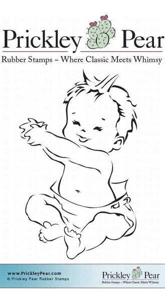Prickley Pear, Baby, Small - Red Rubber Stamp