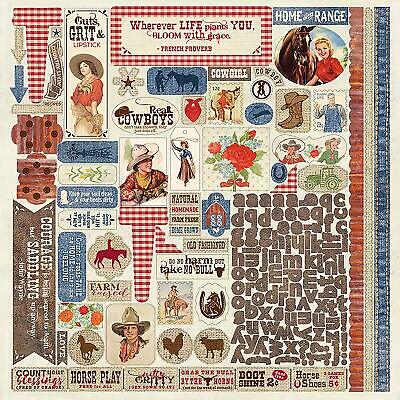 Authentique, Frontier Collection Cardstock Stickers 12"X12", Details