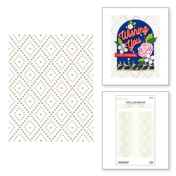 Spellbinders Glimmer Hot Foil Plate, Dazzling Diamonds - Tinsel Time (GLP-341)